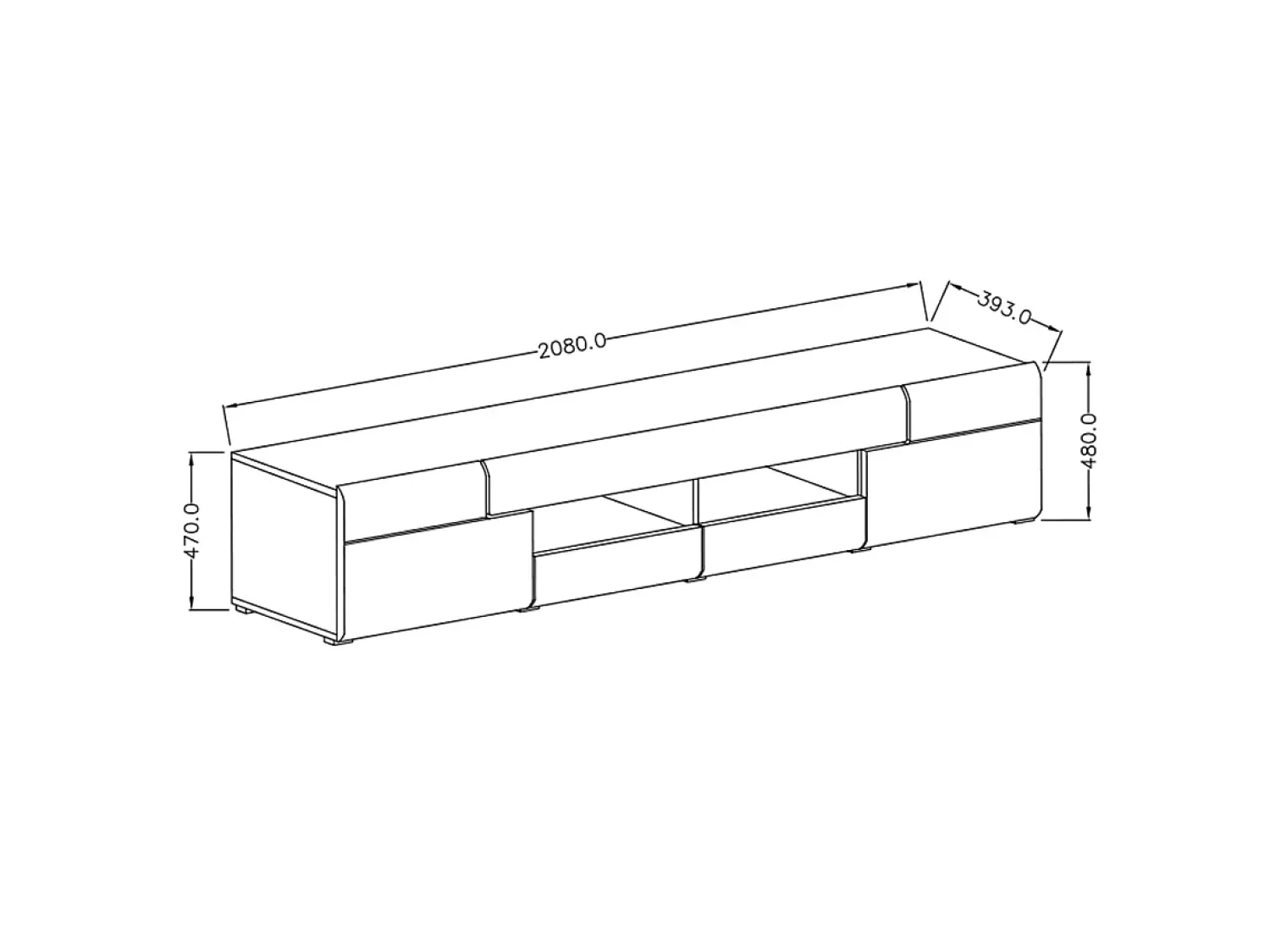 Móvel De Tv|Petits-Meubles Móvel TV 2 portas 2 gavetas Jules branco e madeira 208cm Natural claro / Branco
