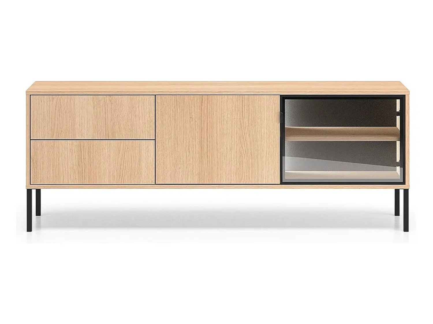 Móvel De Tv|Petits-Meubles Móvel TV 2 portas 2 gavetas Paige madeira e 160cm Preto