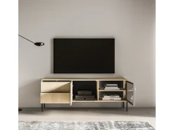 Móvel De Tv|Petits-Meubles Móvel TV 2 portas 2 gavetas Paige madeira e 160cm Preto