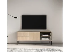 Móvel De Tv|Petits-Meubles Móvel TV 2 portas 2 gavetas Paige madeira e 160cm Preto