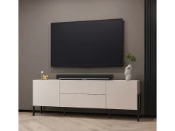 Petits-Meubles Móvel TV 2 portas 2 gavetas Bérénice caxemira e preto 204cm^ Móvel De Tv