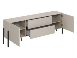 Petits-Meubles Móvel TV 2 portas 2 gavetas Bérénice caxemira e preto 204cm^ Móvel De Tv