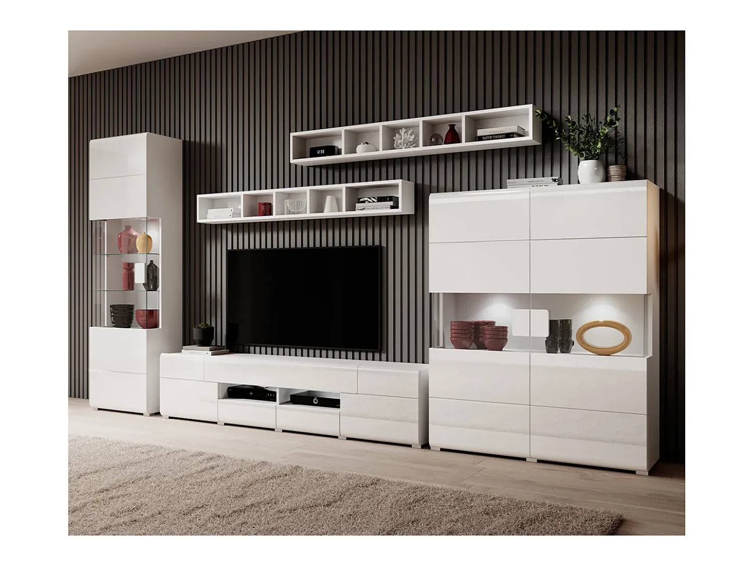 Móvel De Tv|Petits-Meubles Móvel TV 2 portas 2 gavetas Jules 208cm Branco