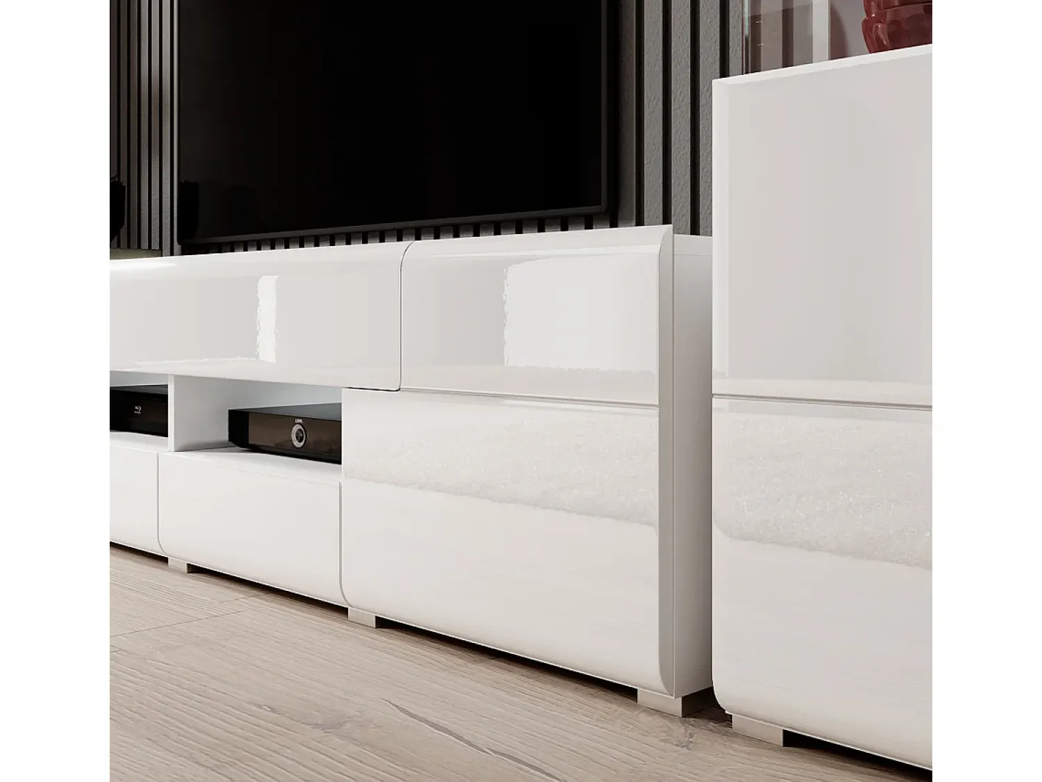 Móvel De Tv|Petits-Meubles Móvel TV 2 portas 2 gavetas Jules 208cm Branco