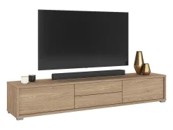 Petits-Meubles Móvel TV 2 portas 2 gavetas Idra madeira 180cm Natural claro