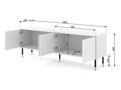 Online Petits-Meubles Móvel TV 4 portas Aglaé 180cm Branco