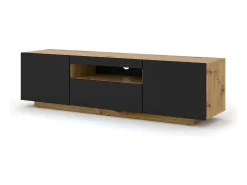 New Furnlux Móvel TV 3 portas Aurus madeira e preto 150cm Preto / Creme