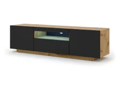 Móvel De Tv|Furnlux Móvel TV 3 portas Aurus madeira e preto 150cm Preto / Creme