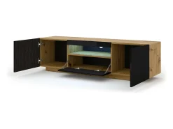 Móvel De Tv|Furnlux Móvel TV 3 portas Aurus madeira e preto 150cm Preto / Creme