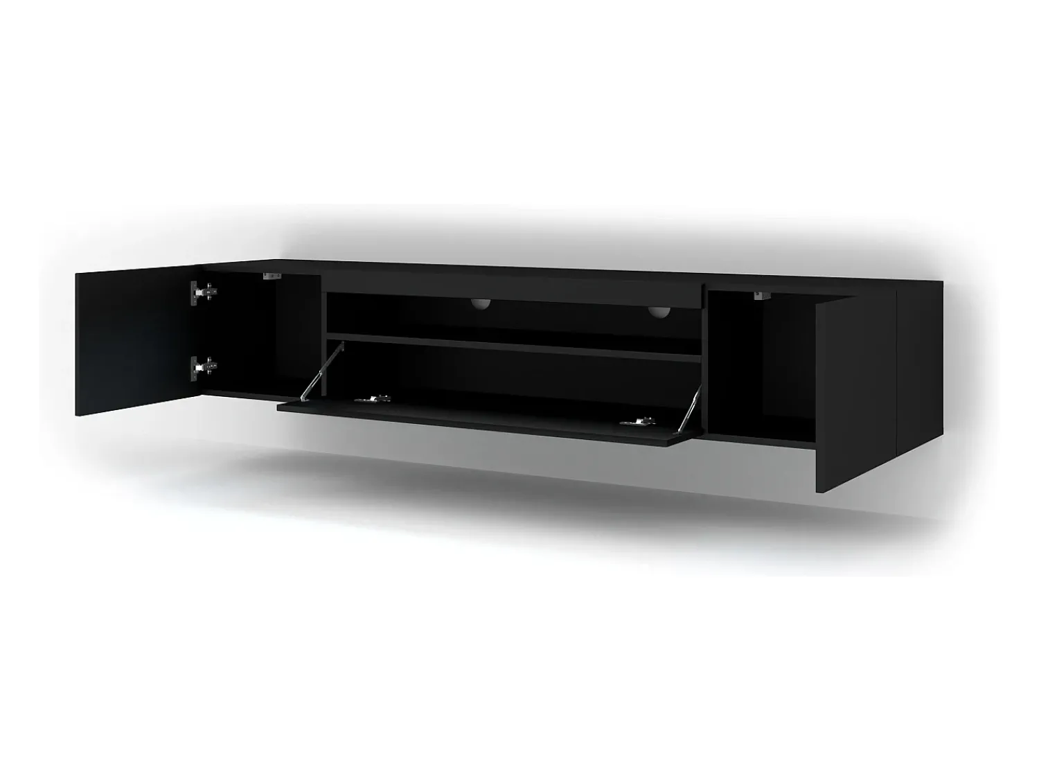 Móvel De Tv*Furnlux Móvel TV 3 portas Aurus 200cm Preto