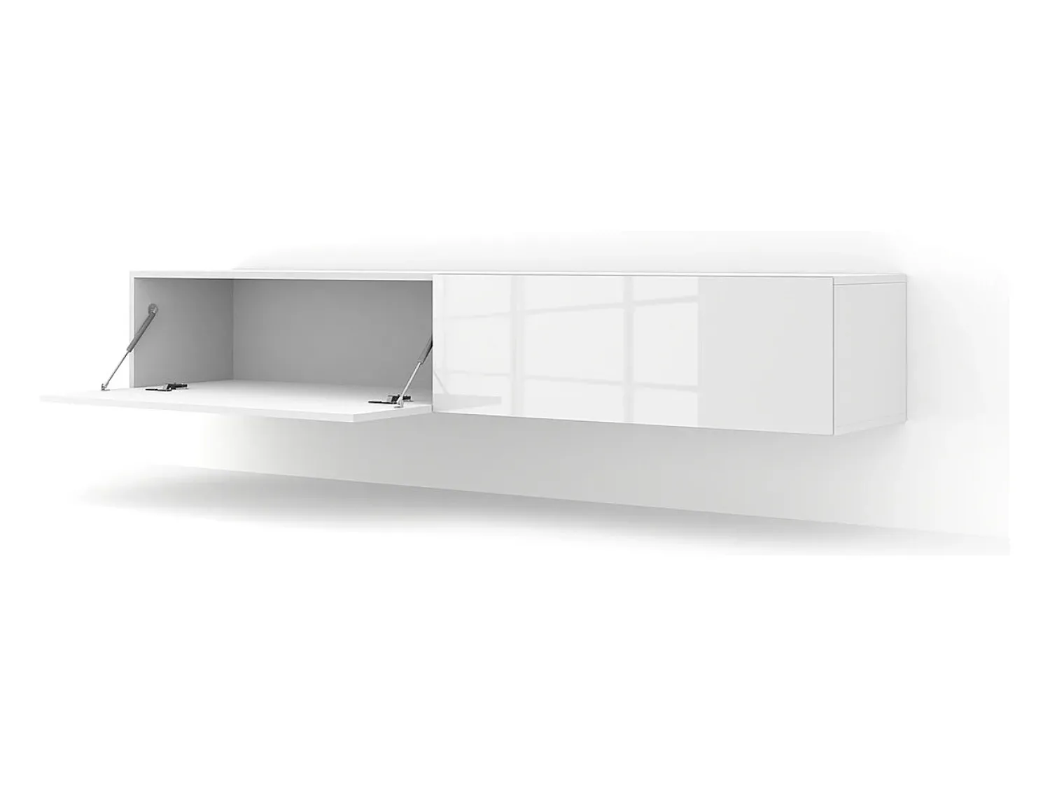 Petits-Meubles Móvel TV 2 portas Bali carroçaria em branco mate e frentes em branco brilhante 180cm^ Móvel De Tv