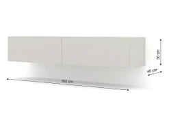 Petits-Meubles Móvel TV 2 portas Bali carroçaria em branco mate e frentes em branco brilhante 180cm^ Móvel De Tv
