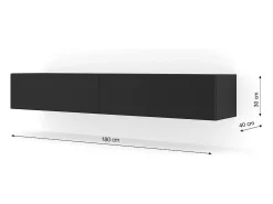 Móvel De Tv|Petits-Meubles Móvel TV 2 portas Bali mate 180cm Preto