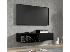 Móvel De Tv*Petits-Meubles Móvel TV 2 portas Bali mate 140cm Preto