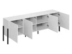 Best Petits-Meubles Móvel TV 4 portas Bérénice branco mate e 204cm Preto