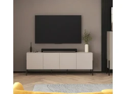 Petits-Meubles Móvel TV 4 portas Bérénice caxemira e preto 204cm^ Móvel De Tv