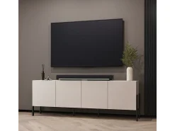 Petits-Meubles Móvel TV 4 portas Bérénice caxemira e preto 204cm^ Móvel De Tv