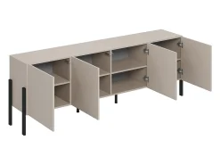 Petits-Meubles Móvel TV 4 portas Bérénice caxemira e preto 204cm^ Móvel De Tv