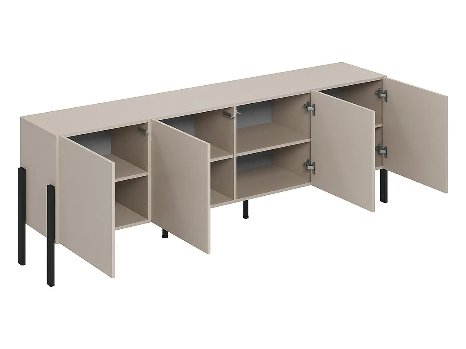 Petits-Meubles Móvel TV 4 portas Bérénice caxemira e preto 204cm^ Móvel De Tv