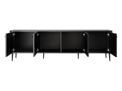 Móvel De Tv* Móvel TV 4 portas com pé metálico 187x51 cm Preto