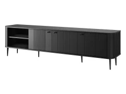 Best Móvel TV 3 portas com pé metálico 187x51 cm Preto