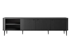 Best Móvel TV 3 portas com pé metálico 187x51 cm Preto