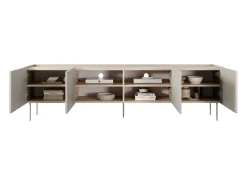 Móvel TV 4 portas com pé metálico 220x60 cm^ Móvel De Tv