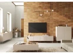 Móvel TV 4 portas com pé metálico 220x60 cm^ Móvel De Tv
