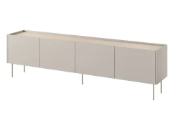 Móvel TV 4 portas com pé metálico 220x60 cm^ Móvel De Tv