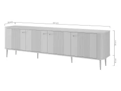 Best Móvel TV 4 portas com pé metálico 187x51 cm Bege