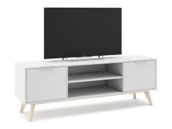Calicosy Móvel TV 2 portas com prateleiras abertas 140x53 cm Branco