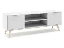 Calicosy Móvel TV 2 portas com prateleiras abertas 140x53 cm Branco