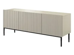 Móvel De Tv* Móvel TV 2 portas de batente 1 gaveta de caxemira com pé metálico 150x45 cm Bege
