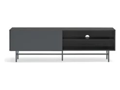 Teulat Móvel TV 2 portas e 2 gavetas pé ferro lacado preto 180x56 cm^ Móvel De Tv