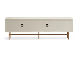 Teulat Móvel TV 2 portas e 2 gavetas pé ferro lacado areia 180x56 cm^ Móvel De Tv