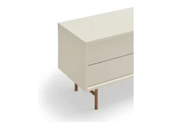 Teulat Móvel TV 2 portas e 2 gavetas pé ferro lacado areia 180x56 cm^ Móvel De Tv