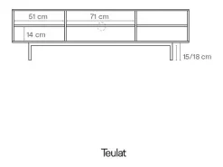 Móvel De Tv*Teulat Móvel TV 2 portas e aba preta 180x40 cm Preto