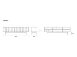 Móvel De Tv*Teulat Móvel TV 2 portas e aba preta 180x40 cm Preto
