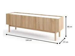 Móvel TV 3 portas em madeira laminada 144x48 cm^ Móvel De Tv