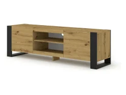 Furnlux Móvel TV 2 portas Gani madeira e preto mate 158cm^ Móvel De Tv
