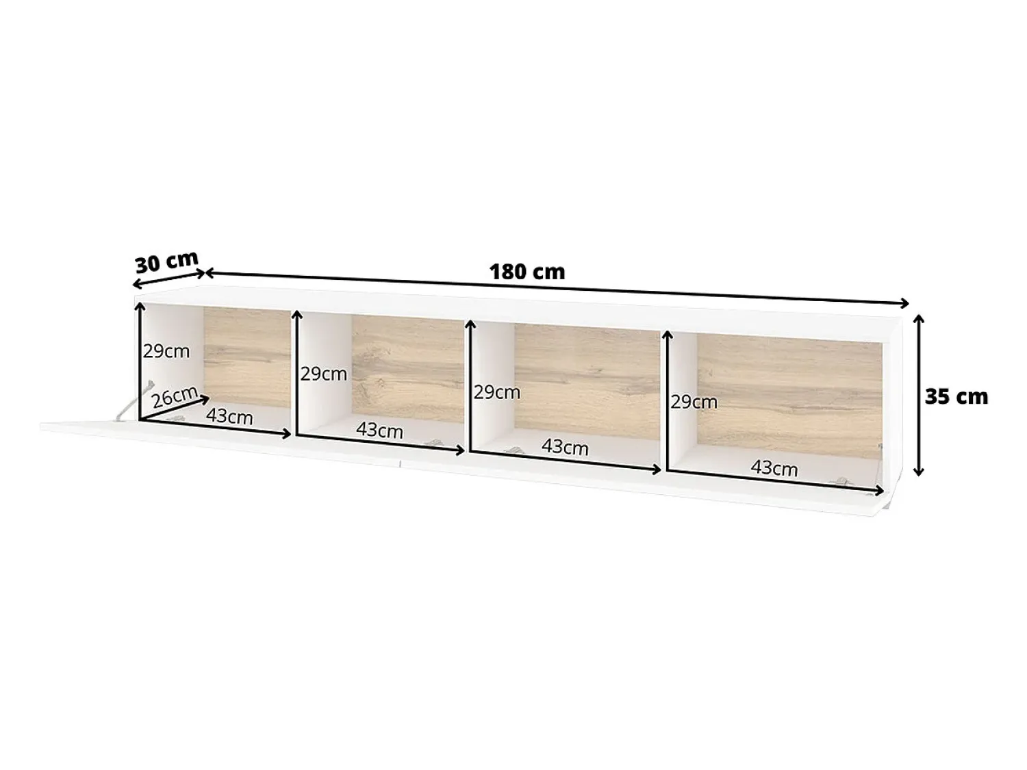 Hot Petits-Meubles Móvel TV 2 portas Glora 180cm Branco