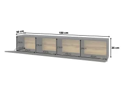 Móvel De Tv|Petits-Meubles Móvel TV 2 portas Glora 180cm Preto