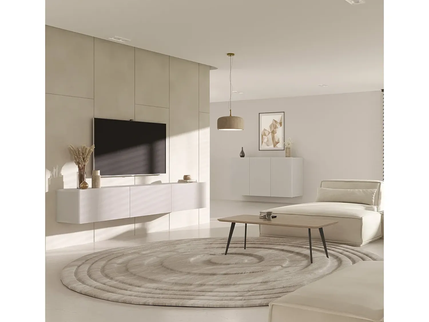 Móvel De Tv*Petits-Meubles Móvel TV 3 portas Idao 160cm Branco