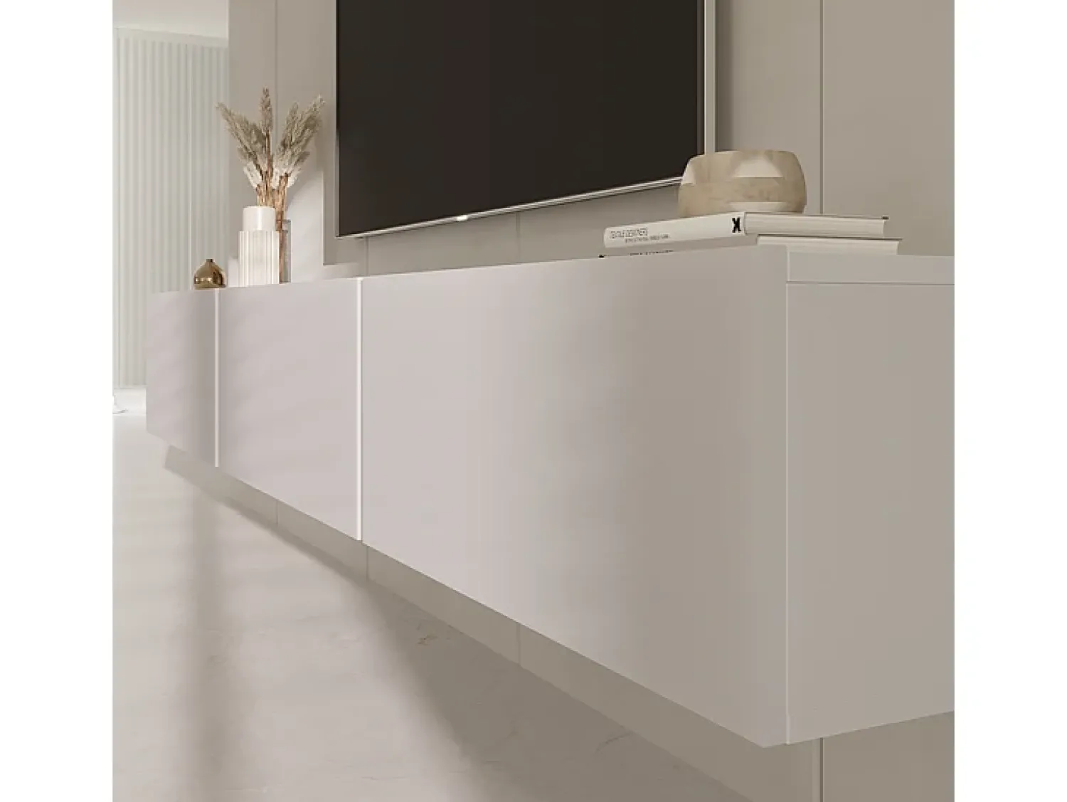 Móvel De Tv*Petits-Meubles Móvel TV 3 portas Idao 160cm Branco