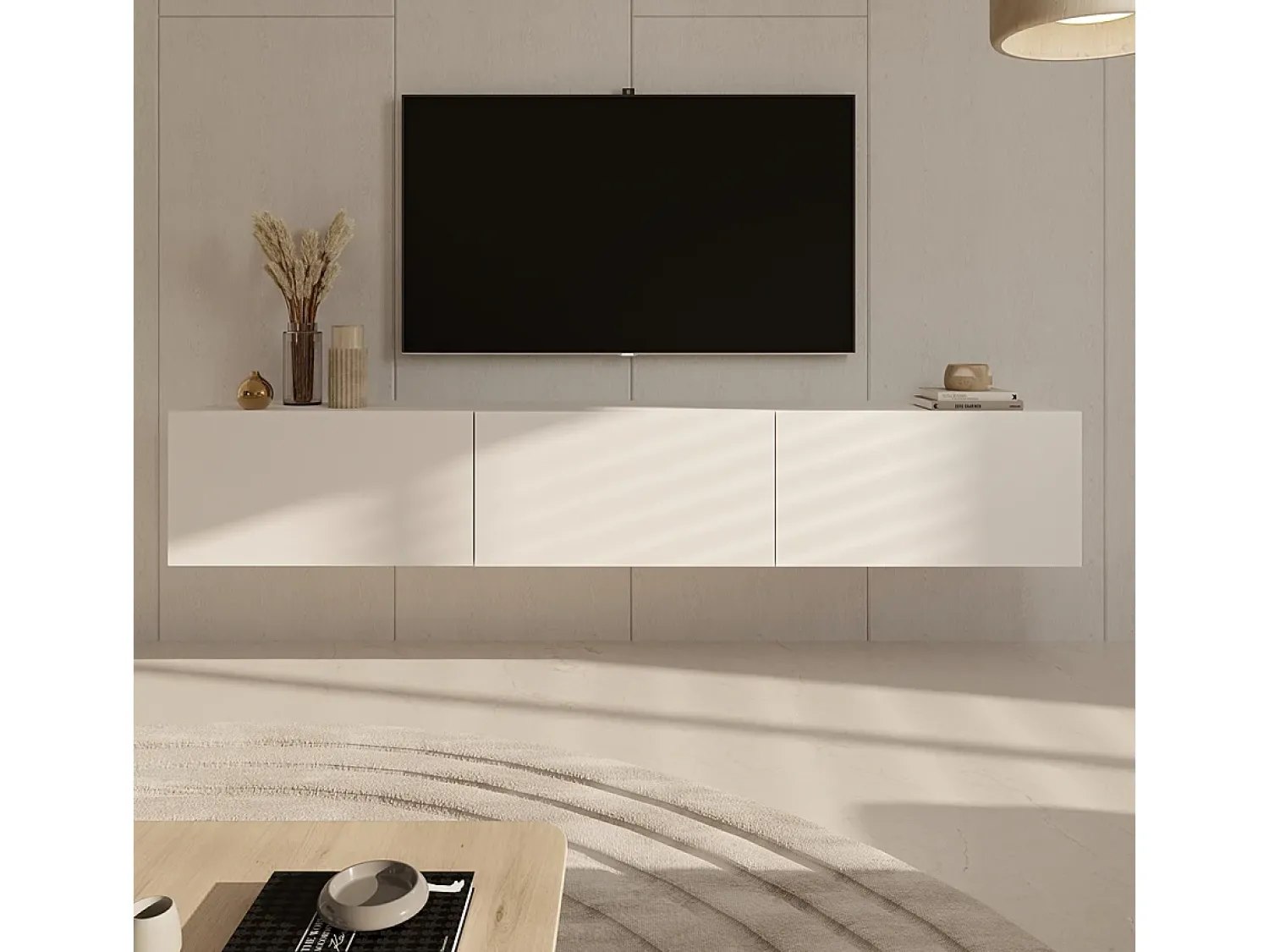 Móvel De Tv*Petits-Meubles Móvel TV 3 portas Idao 160cm Branco