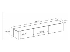 Petits-Meubles Móvel TV 3 portas Idao madeira clara 160cm^ Móvel De Tv
