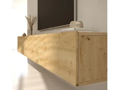 Petits-Meubles Móvel TV 3 portas Idao madeira clara 160cm^ Móvel De Tv