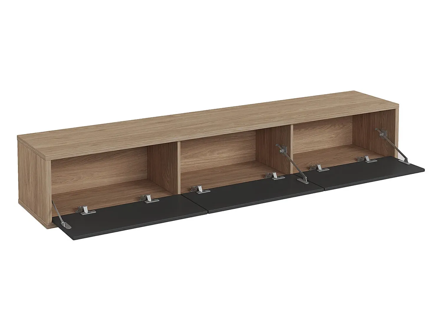 Móvel De Tv*Petits-Meubles Móvel TV 3 portas Idra e madeira 180cm Cinzento