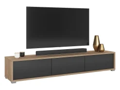 Móvel De Tv*Petits-Meubles Móvel TV 3 portas Idra e madeira 180cm Cinzento