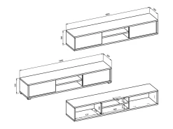 Petits-Meubles Móvel TV 2 portas Idra e madeira 180cm^ Móvel De Tv